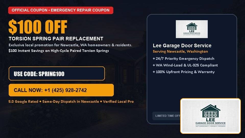 Lee Garage Door Service $100 OFF Dual Torsion Spring Replacement